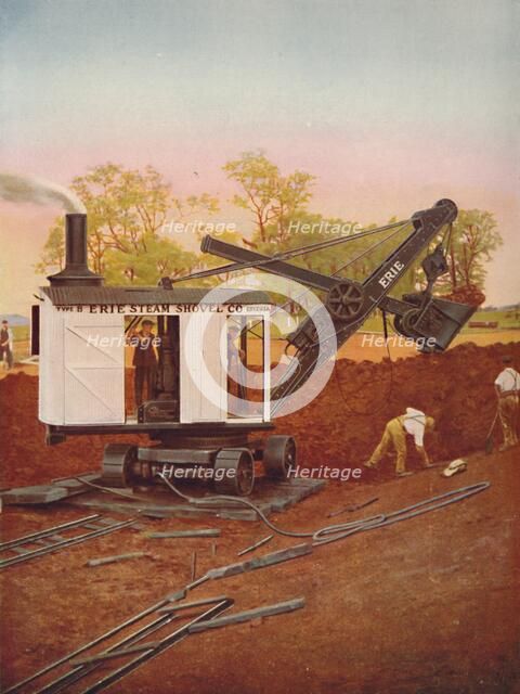 'A Steam Excavator at Work on the Edgware Tube Extension', 1926. Artist: Unknown.