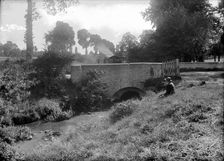 A steam powered vehicle crossing East Hendred Bridge, East Hendred, Oxfordshire, c1860-c1922. Artist: Henry Taunt