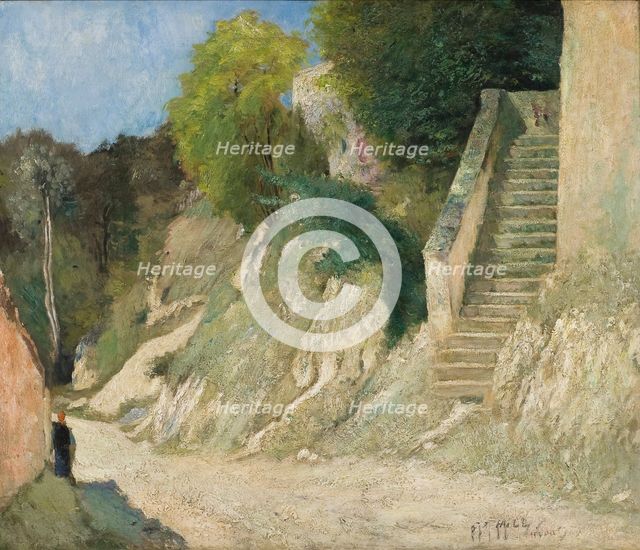 A Steep Ascent in Montigny-sur-Loing, 1876. Creator: Carl Fredrik Hill.