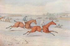 A Steeplechase:The Start. Off they Go - with white for choice, 1827. Artist: Henry Thomas Alken
