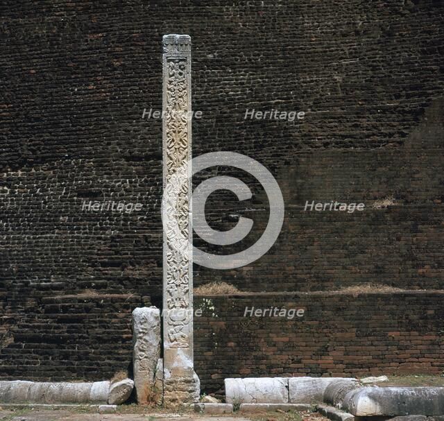 A stele in front of the Dakhina Stupa, 2nd century. Artist: Unknown
