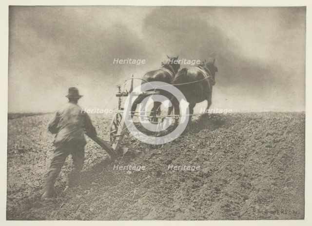 A Stiff Pull, (Suffolk), c. 1883/87, printed 1888. Creator: Peter Henry Emerson.