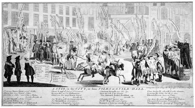 'A stir in the City, or some folks at Guild-hall', 1754. Artist: Anon