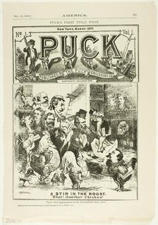 A Stir in the Roost..., published December 12, 1889, originally published in Puck on March 18, 1876. Creator: Joseph Keppler