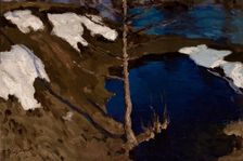 A stream in winter, 1900. Creator: Ferdynand Ruszczyc