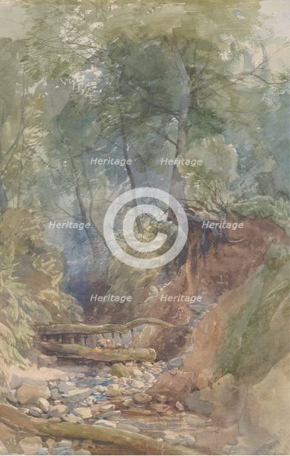 A Stream Near Clovelly, North Devon, 1850. Creator: John Middleton.