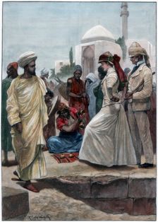 A street conjurer in Algiers, 1895.Artist: Richard Caton Woodville II