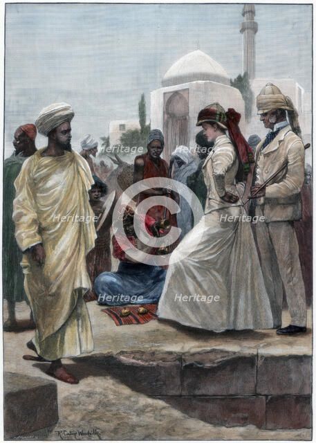 A street conjurer in Algiers, 1895.Artist: Richard Caton Woodville II