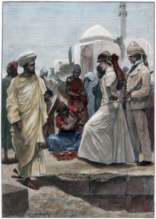 A street conjurer in Algiers, 1895.Artist: Richard Caton Woodville II