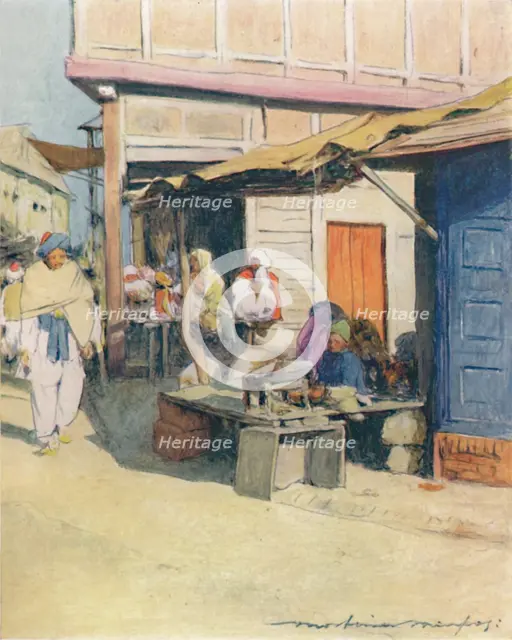 'A Street Corner, Peshawur', 1905. Artist: Mortimer Luddington Menpes.