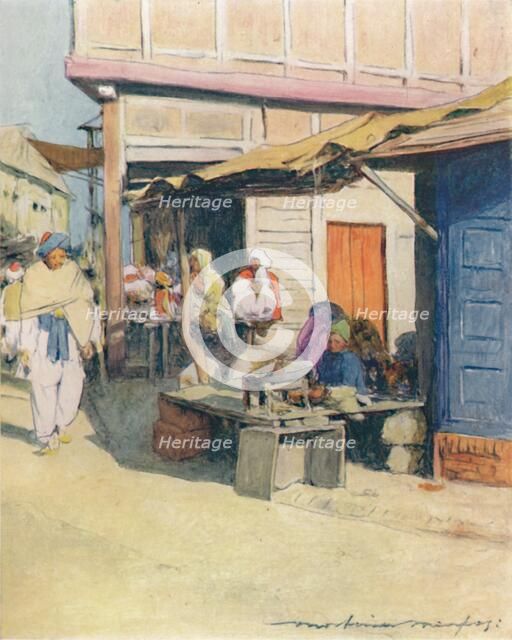 'A Street Corner, Peshawur', 1905. Artist: Mortimer Luddington Menpes.