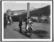 A street haberdashery, New York, c1900. Creator: Byron Company