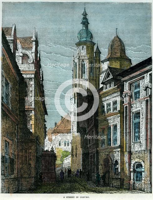 A street in Coburg, Bavaria, Germany, c1880. Artist: Unknown