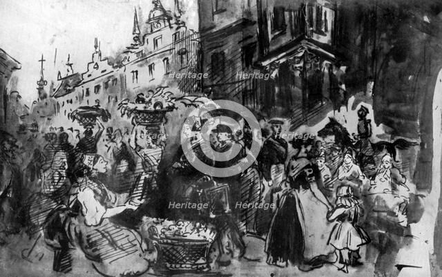 'A Street in Alsace', 19th century, (1930).Artist: Constantin Guys