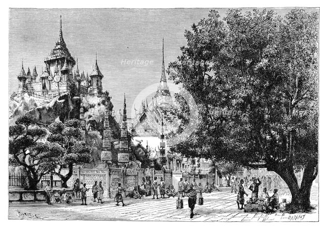 A street in Bangkok, Thailand, 1895.Artist: Charles Barbant