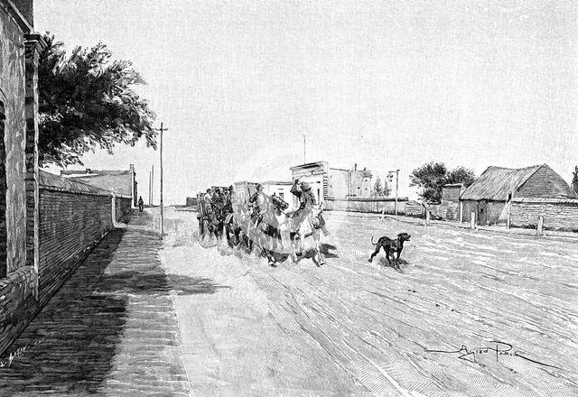 A street in General Acha, Argentina, 1895.Artist: Alfred Paris