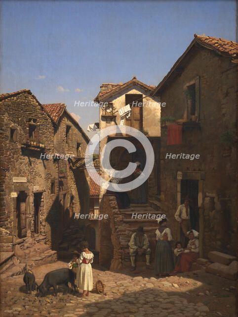 A Street in Gerano, 1857. Creator: Frederik Vermehren.