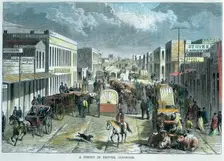 A Street in Denver, Colorado USA, c1880