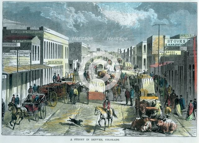 'A Street in Denver, Colorado', USA, c1880. Artist: Unknown