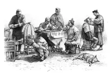 A street in Kin-Kiang, types and costumes c1890