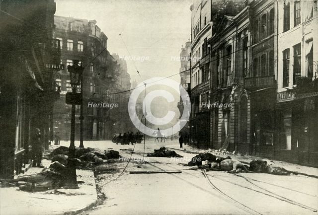 'A Street in Lille', (1919).  Creator: Unknown.
