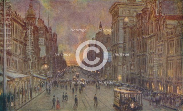 'A Street in Melbourne', 1924. Artist: Unknown.