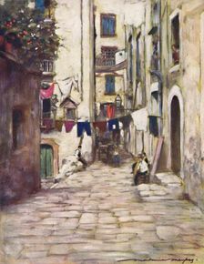 A Street in Naples 1903. Artist: Mortimer L Menpes