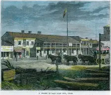 A Street in Salt Lake City, Utah USA, c1880