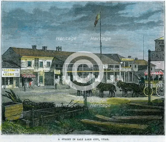 'A Street in Salt Lake City, Utah', USA, c1880. Artist: Unknown