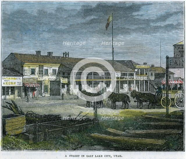 'A Street in Salt Lake City, Utah', USA, c1880. Artist: Unknown