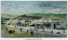 A Street in Salt Lake City, Utah USA, c1880