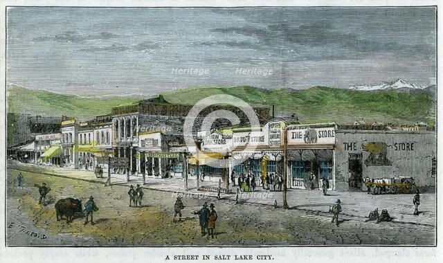 'A Street in Salt Lake City, Utah', USA, c1880. Artist: Unknown