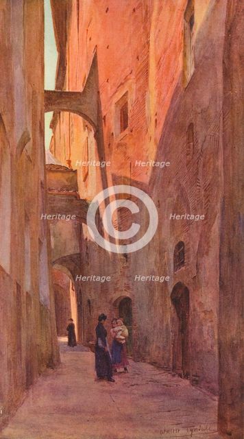 'A street in Siena', c1900 (1913). Artist: Walter Frederick Roofe Tyndale.