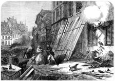 A street in Strasbourg during the siege and bombardment, Franco-Prussian War, 1870