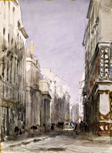 A Street in Paris (Place du Palais Royal, Paris), 1829. Creator: David Cox the Elder