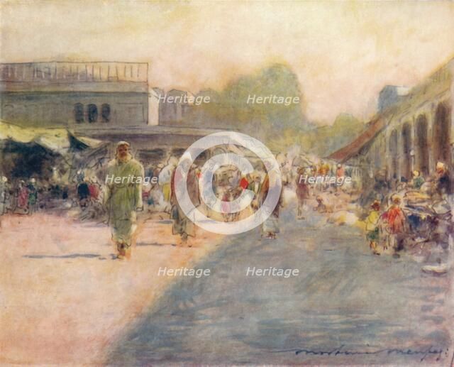 'A Street in Peshawur, 1905. Artist: Mortimer Luddington Menpes.