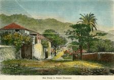 A street in Roseau, Dominica, c1880.Artist: Pann