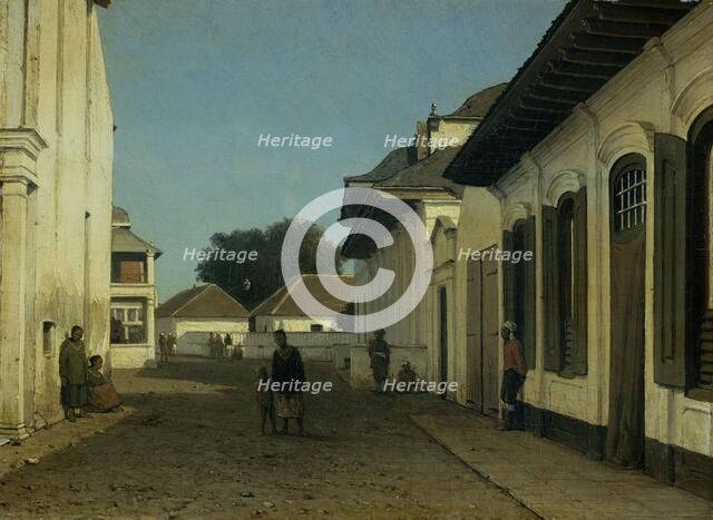 A street in the old part of Batavia, c.1860-c.1880. Creator: Jan Weissenbruch.