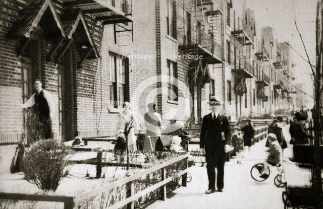 A street in the Borough of Queens, New York, USA, early 1930s.  Creator: Unknown.