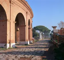 A street in the Roman port of Ostia, 1st century