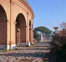 A street in the Roman port of Ostia, 1st century