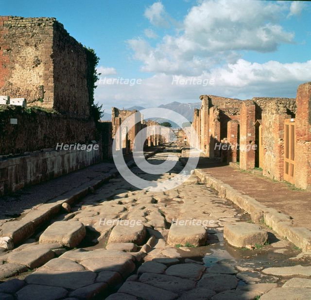 A street in the Roman town of Pompeii, 1st century. Creator: Unknown.