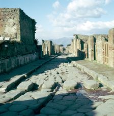 A street in the Roman town of Pompeii, Italy. Creator: Unknown