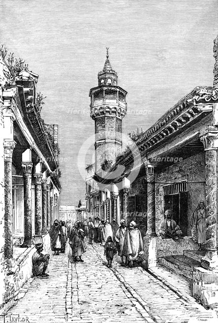 A street in the Suk district of Tunis, Tunisia, 1895. Artist: Unknown