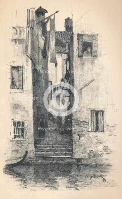 'A Street in Venice', 1895. Artist: Charles Edward Holloway.