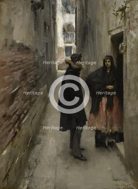 A Street In Venice, c1880-82. Creator: John Singer Sargent.