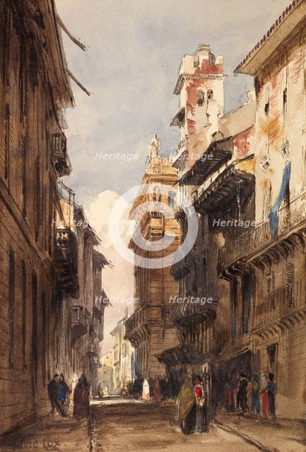 A Street in Verona, c1820s. Creator: David Cox the Elder.