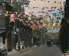A Street is Decorated With Bunting For the Coronation of George VI, 1937. Creator: British Pathe Ltd