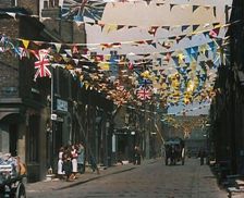 A Street is Decorated With Bunting For the Coronation of George VI, 1937. Creator: British Pathe Ltd