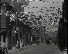 A Street is Decorated With Bunting For the Coronation of George VI, 1937. Creator: British Pathe Ltd